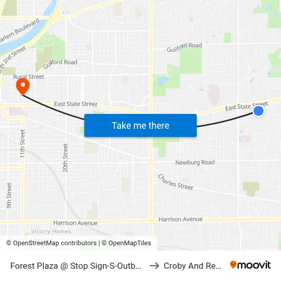 Forest Plaza @ Stop Sign-S-Outbound to Croby And Regan map