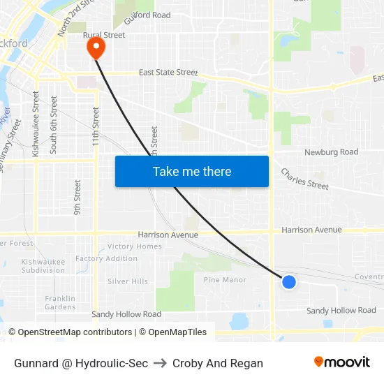 Gunnard @ Hydroulic-Sec to Croby And Regan map