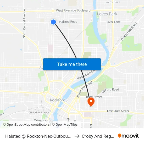 Halsted @ Rockton-Nec-Outbound to Croby And Regan map