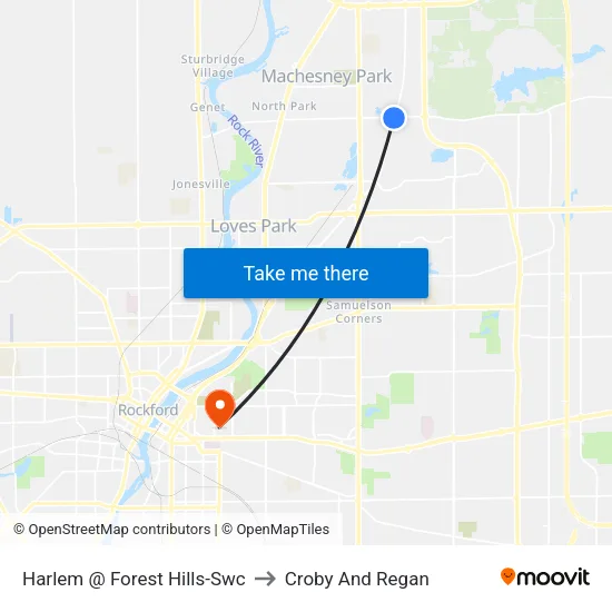 Harlem @ Forest Hills-Swc to Croby And Regan map
