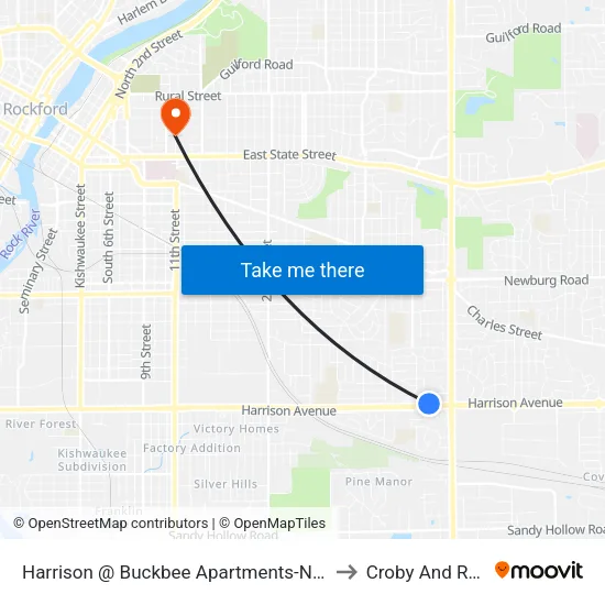 Harrison @ Buckbee Apartments-N-Inbound to Croby And Regan map