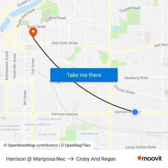 Harrison @ Mariposa-Nec to Croby And Regan map