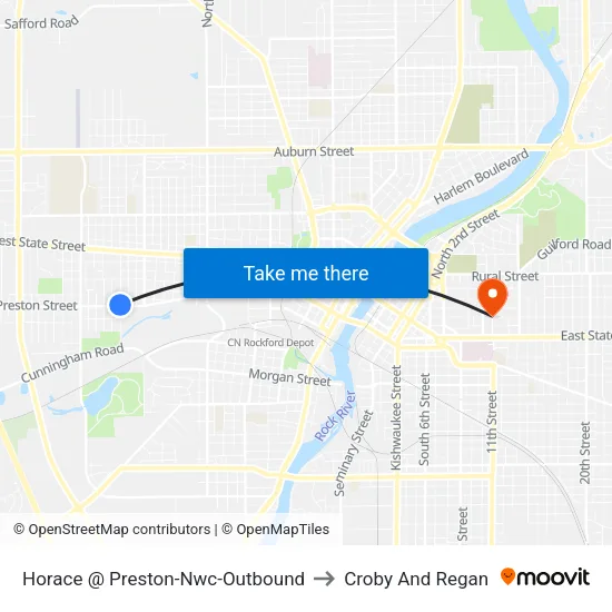 Horace @ Preston-Nwc-Outbound to Croby And Regan map