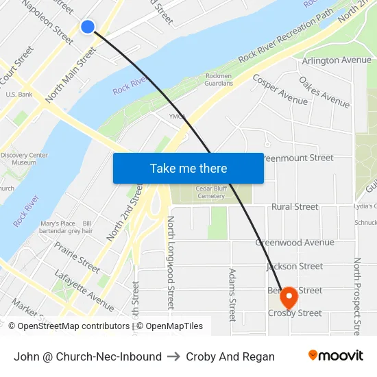 John @ Church-Nec-Inbound to Croby And Regan map