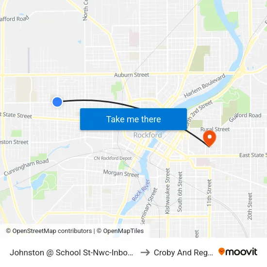 Johnston @ School St-Nwc-Inbound to Croby And Regan map
