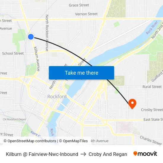 Kilburn @ Fairview-Nwc-Inbound to Croby And Regan map