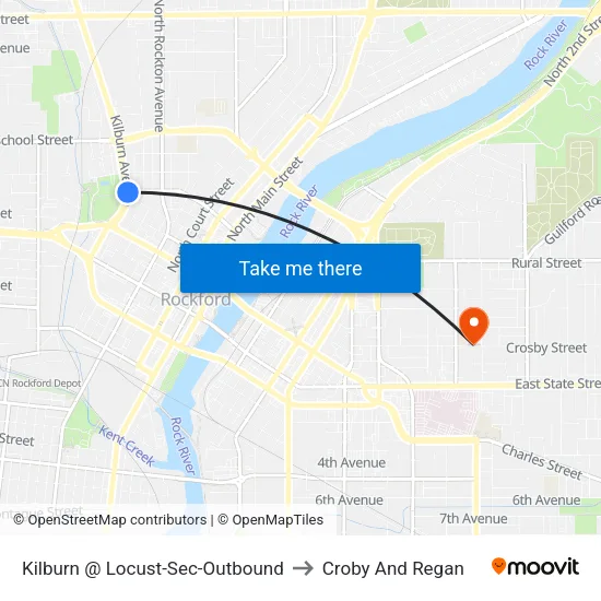Kilburn @ Locust-Sec-Outbound to Croby And Regan map