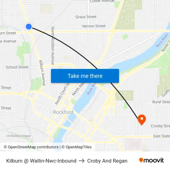 Kilburn @ Wallin-Nwc-Inbound to Croby And Regan map