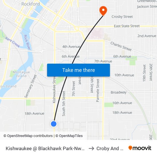 Kishwaukee @ Blackhawk Park-Nwc-Outbound to Croby And Regan map