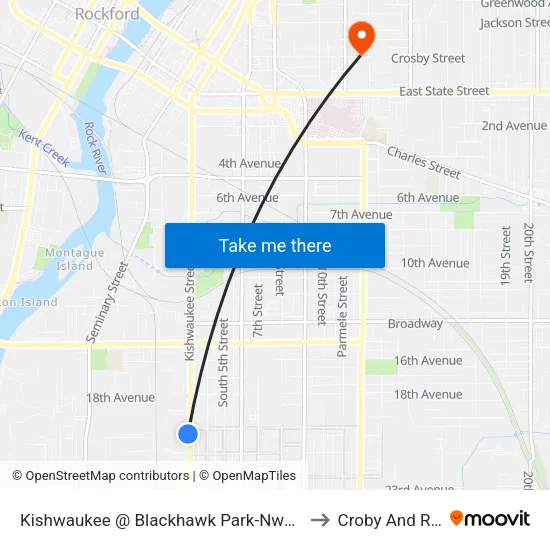 Kishwaukee @ Blackhawk Park-Nwc-Outbound to Croby And Regan map