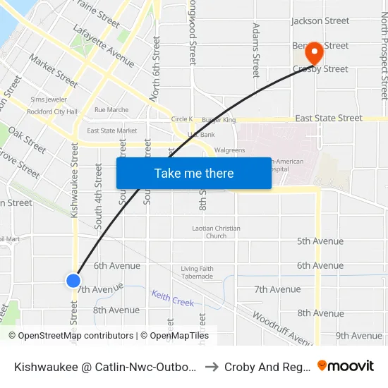 Kishwaukee @ Catlin-Nwc-Outbound to Croby And Regan map
