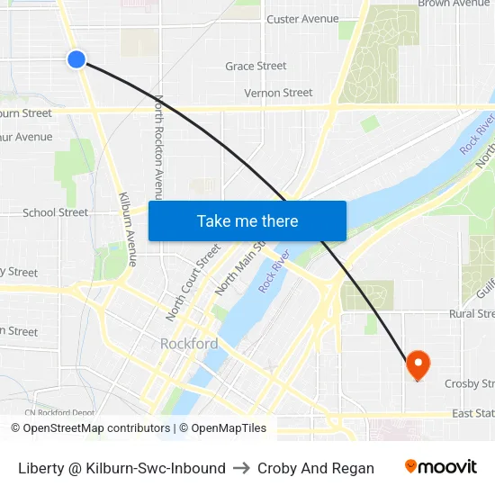 Liberty @ Kilburn-Swc-Inbound to Croby And Regan map