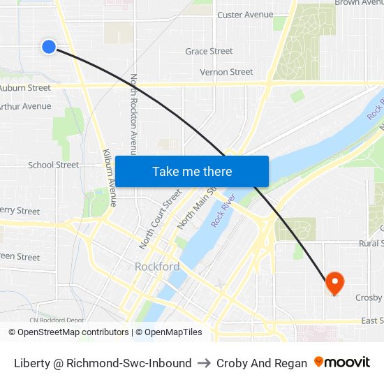 Liberty @ Richmond-Swc-Inbound to Croby And Regan map