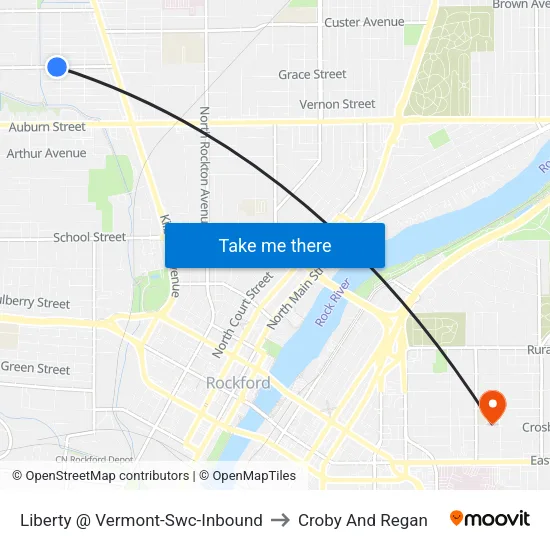 Liberty @ Vermont-Swc-Inbound to Croby And Regan map