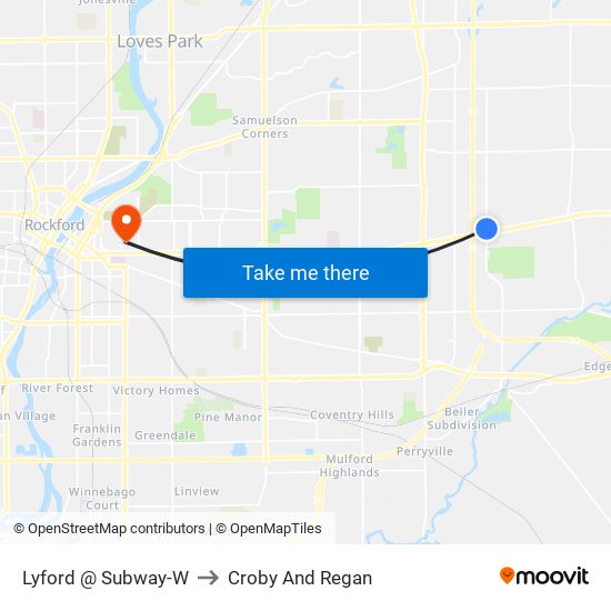 Lyford @ Subway-W to Croby And Regan map