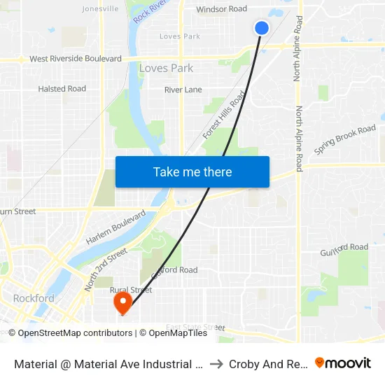 Material @ Material Ave Industrial Park-E to Croby And Regan map