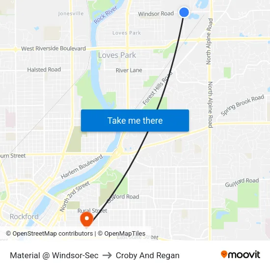 Material @ Windsor-Sec to Croby And Regan map