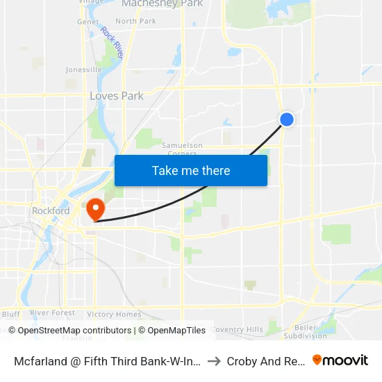 Mcfarland @ Fifth Third Bank-W-Inbound to Croby And Regan map