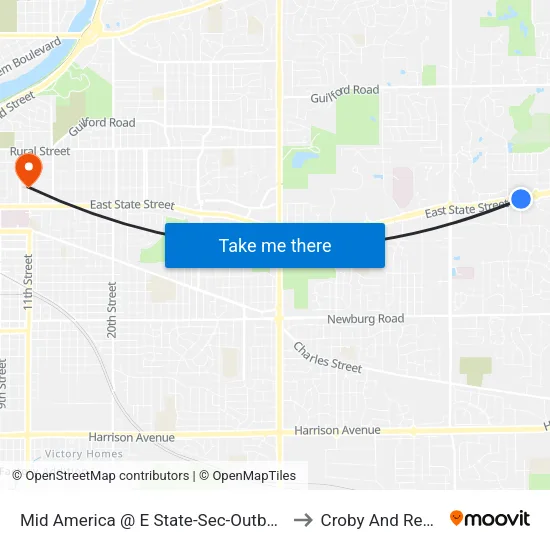 Mid America @ E State-Sec-Outbound to Croby And Regan map