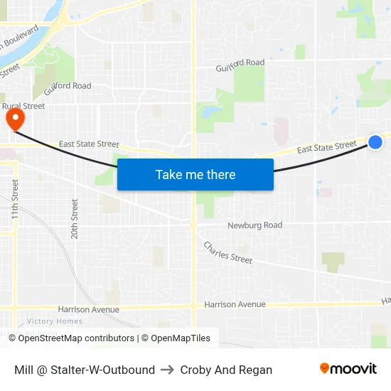 Mill @ Stalter-W-Outbound to Croby And Regan map