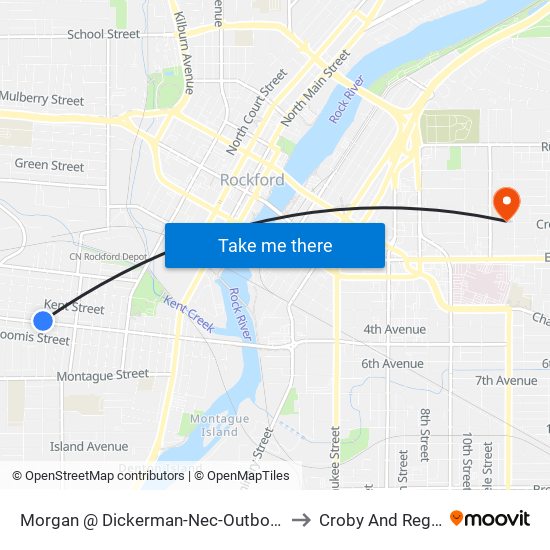 Morgan @ Dickerman-Nec-Outbound to Croby And Regan map