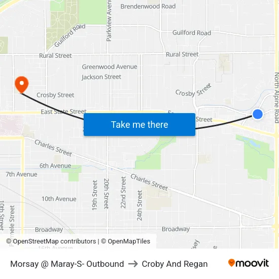 Morsay @ Maray-S- Outbound to Croby And Regan map