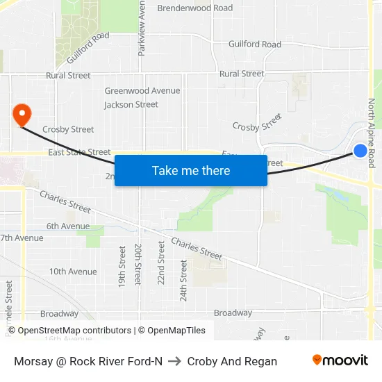 Morsay @ Rock River Ford-N to Croby And Regan map