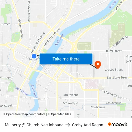 Mulberry @ Church-Nec-Inbound to Croby And Regan map