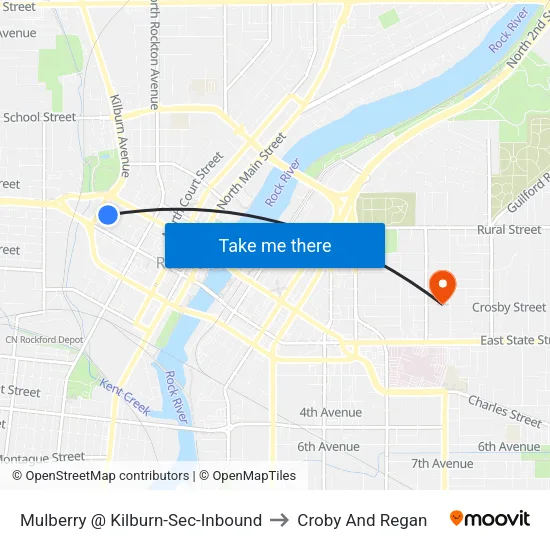 Mulberry @ Kilburn-Sec-Inbound to Croby And Regan map