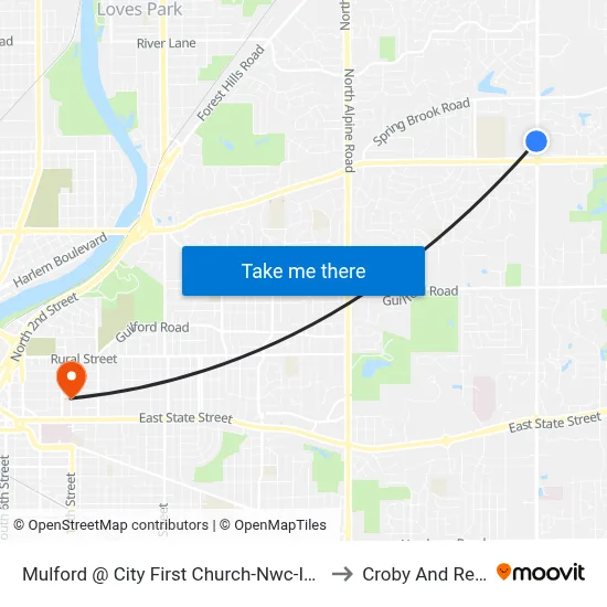 Mulford @ City First Church-Nwc-Inbound to Croby And Regan map