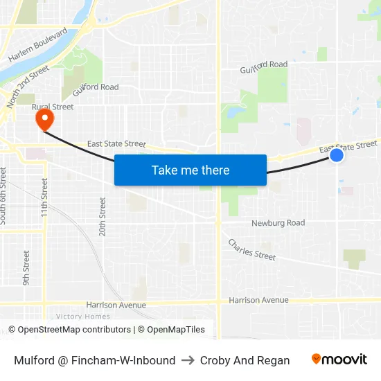 Mulford @ Fincham-W-Inbound to Croby And Regan map