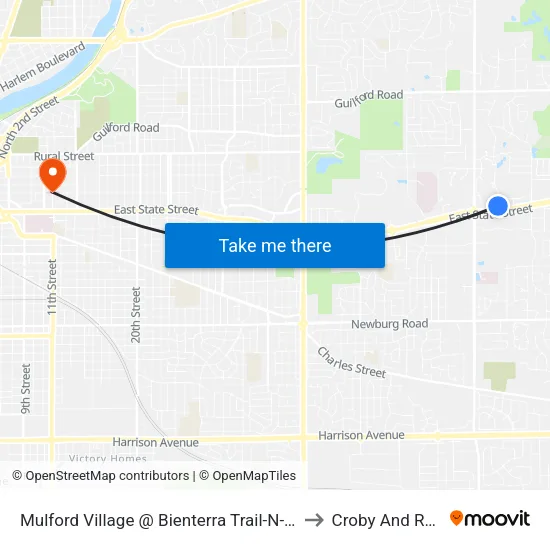 Mulford Village @ Bienterra Trail-N-Inbound to Croby And Regan map