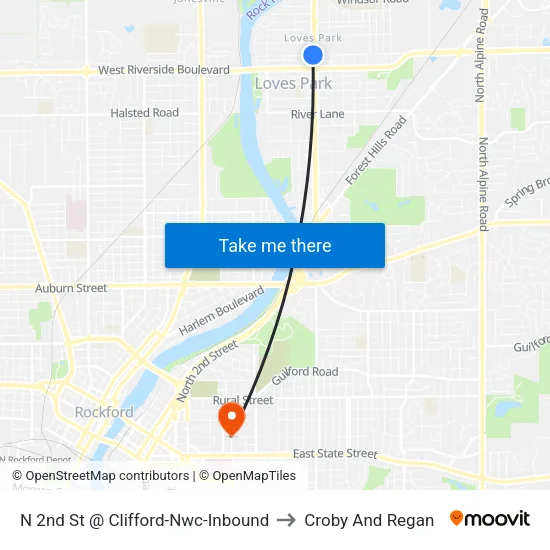 N 2nd St @ Clifford-Nwc-Inbound to Croby And Regan map