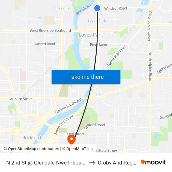 N 2nd St @ Glendale-Nwc-Inbound to Croby And Regan map
