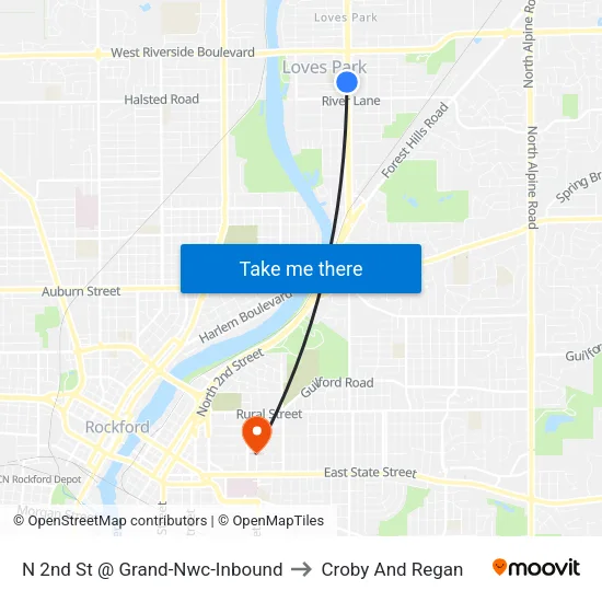 N 2nd St @ Grand-Nwc-Inbound to Croby And Regan map