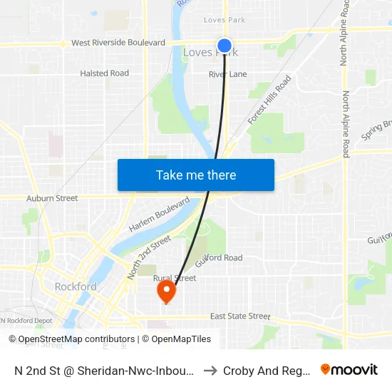N 2nd St @ Sheridan-Nwc-Inbound to Croby And Regan map