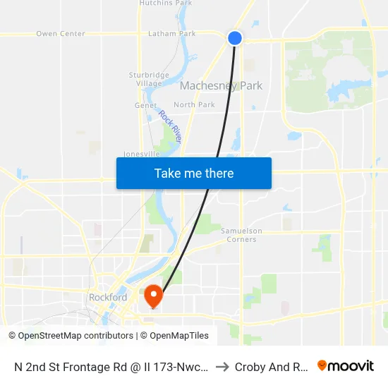 N 2nd St Frontage Rd @ Il 173-Nwc-Inbound to Croby And Regan map