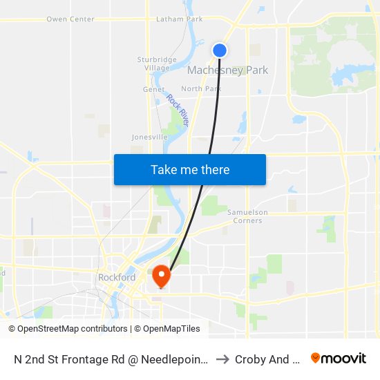 N 2nd St Frontage Rd @ Needlepoint-W-Inbound to Croby And Regan map