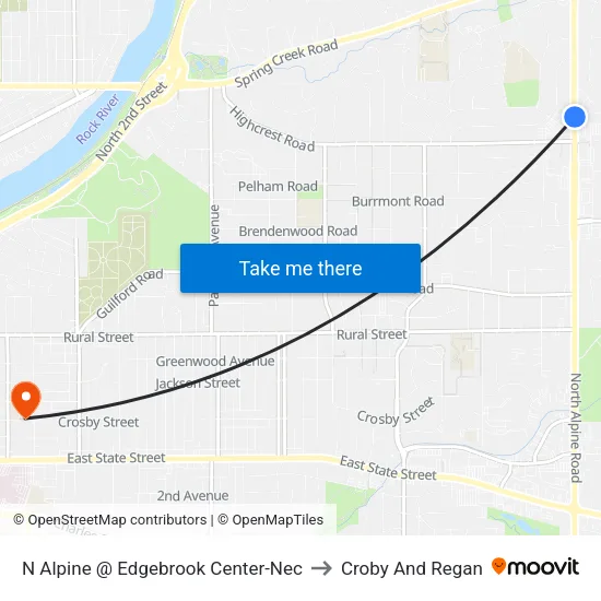 N Alpine @ Edgebrook Center-Nec to Croby And Regan map