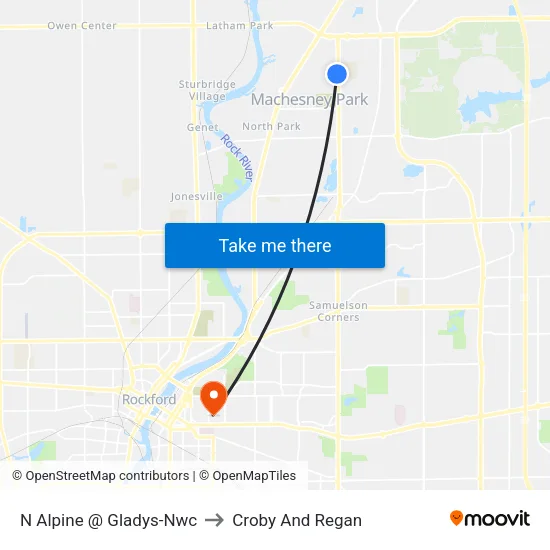 N Alpine @ Gladys-Nwc to Croby And Regan map