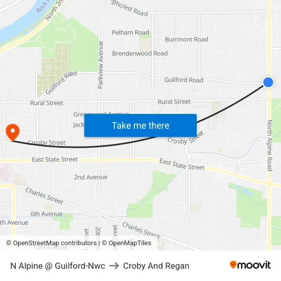 N Alpine @ Guilford-Nwc to Croby And Regan map