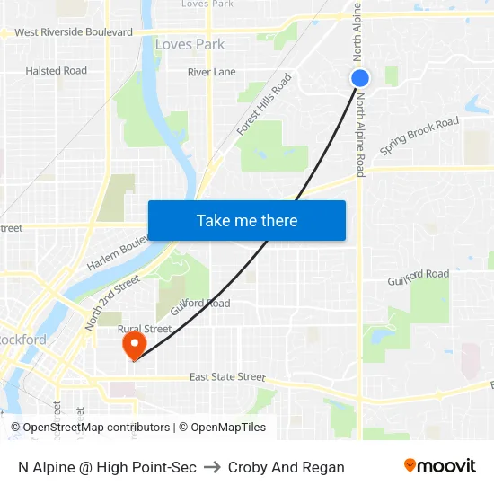 N Alpine @ High Point-Sec to Croby And Regan map