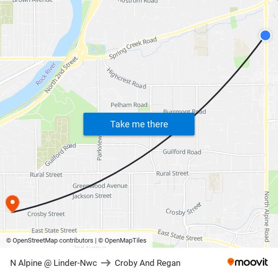 N Alpine @ Linder-Nwc to Croby And Regan map