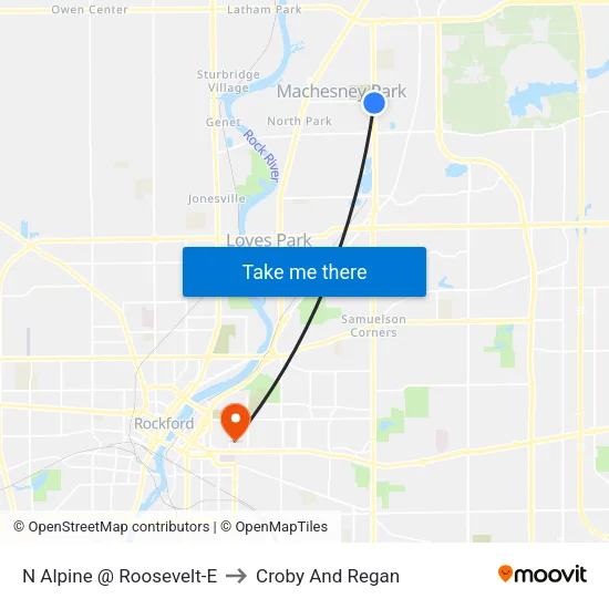 N Alpine @ Roosevelt-E to Croby And Regan map