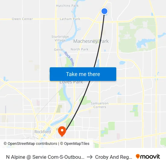 N Alpine @ Servie Com-S-Outbound to Croby And Regan map