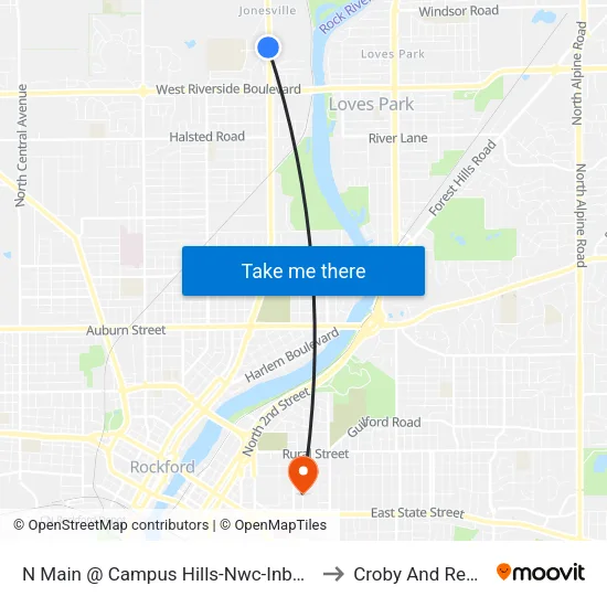 N Main @ Campus Hills-Nwc-Inbound to Croby And Regan map