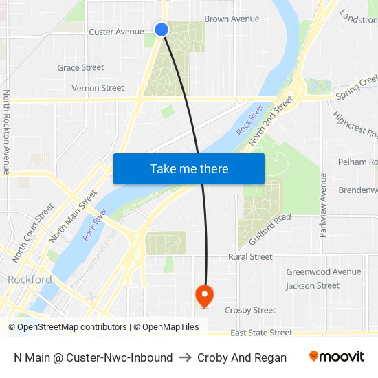 N Main @ Custer-Nwc-Inbound to Croby And Regan map