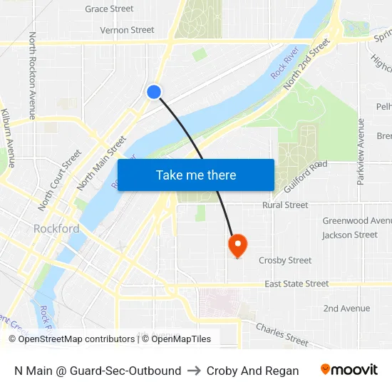 N Main @ Guard-Sec-Outbound to Croby And Regan map