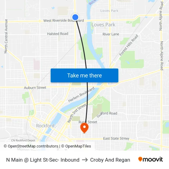 N Main @ Light St-Sec- Inbound to Croby And Regan map