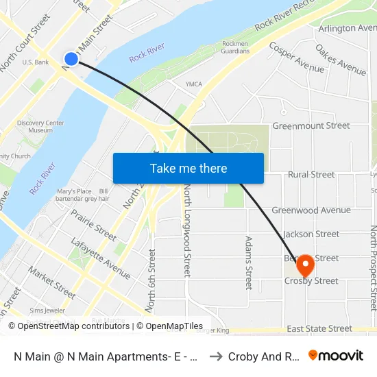 N Main @ N Main Apartments- E - Outbound to Croby And Regan map